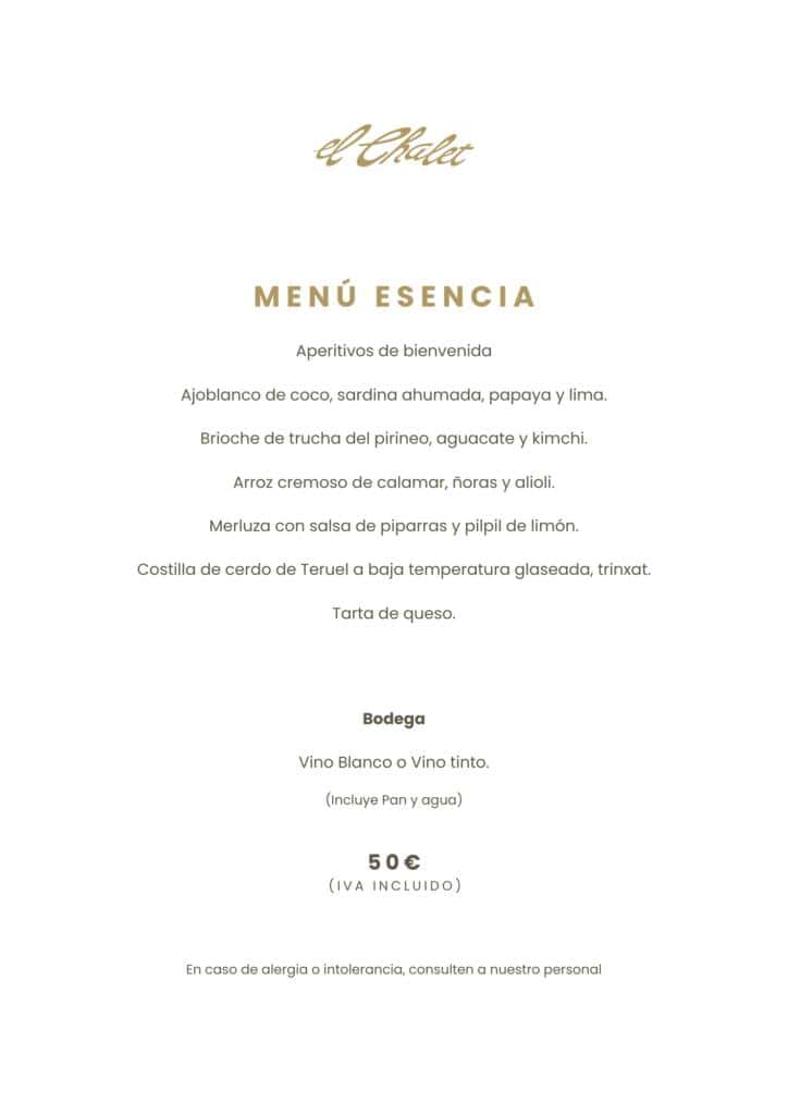 Menú Esencia